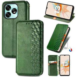 For Umidige A15 Cubic Grid Pressed Magnetic Leather Phone Case(Green)