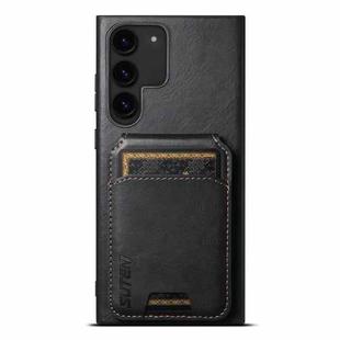 For Samsung Galaxy S22 Ultra 5G Suteni H02 Leather Wallet Stand Back Phone Case(Black)