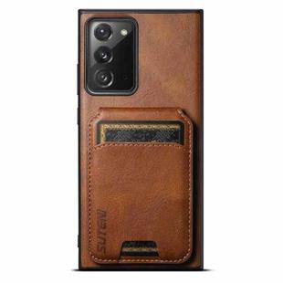 For Samsung Galaxy Note20 5G Suteni H02 Leather Wallet Stand Back Phone Case(Brown)