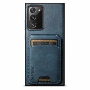 For Samsung Galaxy Note20 5G Suteni H02 Leather Wallet Stand Back Phone Case(Blue)