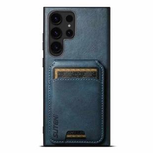 For Samsung Galaxy S23 Ultra 5G Suteni H02 Leather Wallet Stand Back Phone Case(Blue)