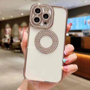 For iPhone 15 Pro Max Electroplated Diamond TPU Phone Case(Rose Gold)