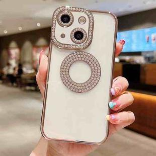 For iPhone 14 Electroplated Diamond TPU Phone Case(Rose Gold)