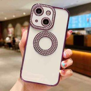 For iPhone 14 Electroplated Diamond TPU Phone Case(Purple)