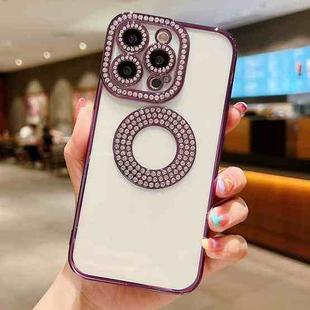 For iPhone 13 Pro Max Electroplated Diamond TPU Phone Case(Purple)