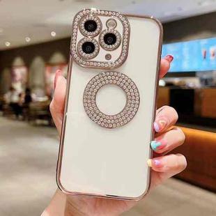 For iPhone  11 Pro Electroplated Diamond TPU Phone Case(Rose Gold)