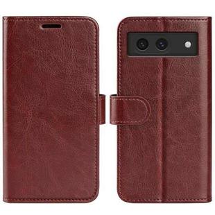 For Google Pixel 8a R64 Texture Horizontal Flip Leather Phone Case(Brown)