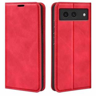 For Google Pixel 8a Retro-skin  Magnetic Suction Leather Phone Case(Red)