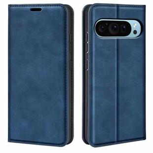 For Google Pixel 9 / 9 Pro Retro-skin Magnetic Suction Leather Phone Case(Dark Blue)