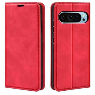 For Google Pixel 9 / 9 Pro Retro-skin Magnetic Suction Leather Phone Case(Red)