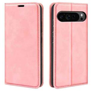 For Google Pixel 9 Pro XL Retro-skin Magnetic Suction Leather Phone Case(Pink)