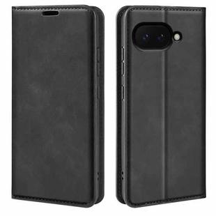 For Google Pixel 9a Retro-skin Magnetic Suction Leather Phone Case(Black)