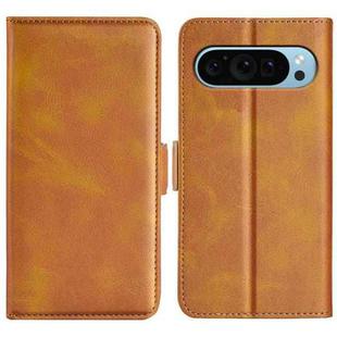 For Google Pixel 9 / 9 Pro Dual-side Magnetic Buckle Horizontal Flip Leather Phone Case(Yellow)
