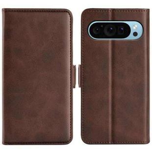 For Google Pixel 9 / 9 Pro Dual-side Magnetic Buckle Horizontal Flip Leather Phone Case(Brown)