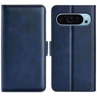 For Google Pixel 9 / 9 Pro Dual-side Magnetic Buckle Horizontal Flip Leather Phone Case(Dark Blue)