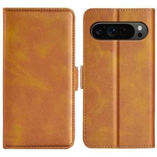 For Google Pixel 9 Pro XL Dual-side Magnetic Buckle Horizontal Flip Leather Phone Case(Yellow)