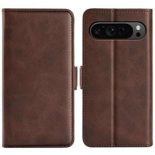 For Google Pixel 9 Pro XL Dual-side Magnetic Buckle Horizontal Flip Leather Phone Case(Brown)