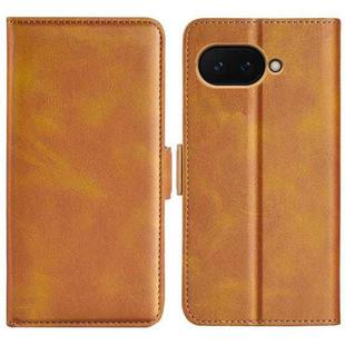 For Google Pixel 9a Dual-side Magnetic Buckle Horizontal Flip Leather Phone Case(Yellow)