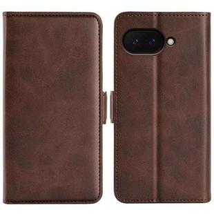 For Google Pixel 9a Dual-side Magnetic Buckle Horizontal Flip Leather Phone Case(Brown)