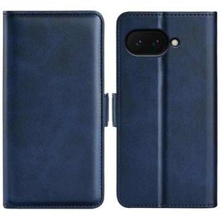 For Google Pixel 9a Dual-side Magnetic Buckle Horizontal Flip Leather Phone Case(Dark Blue)