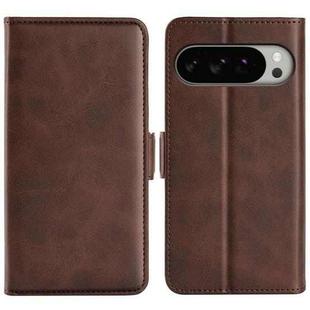For Google Pixel 10 Pro XL Dual-side Magnetic Buckle Horizontal Flip Leather Phone Case(Brown)