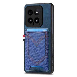 For Xiaomi 14 Denim Texture Leather Skin Phone Case with Card Slot(Blue)