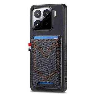 For Xiaomi 15 Denim Texture Leather Skin Phone Case with Card Slot(Black)