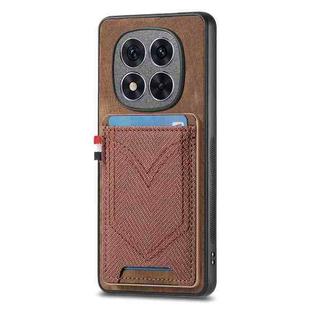 For Xiaomi Redmi Note 14 Pro+ 5G Denim Texture Leather Skin Phone Case with Card Slot(Brown)