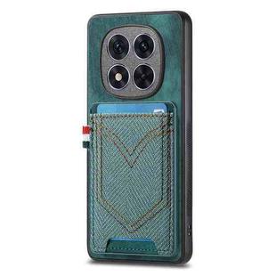 For Xiaomi Redmi Note 14 Pro+ 5G Denim Texture Leather Skin Phone Case with Card Slot(Green)