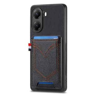 For Redmi Turbo 4 Denim Texture Leather Skin Phone Case with Card Slot(Black)