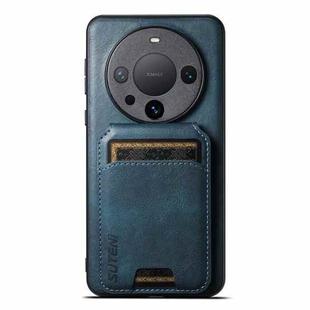 For Huawei Mate 60 Pro+ Suteni H02 Leather Wallet Stand Back Phone Case(Blue)