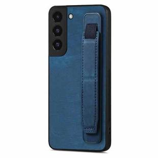 For Samsung Galaxy S22+ 5G Retro Wristband Holder Leather Back Phone Case(Blue)