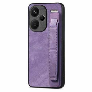 For Xiaomi Redmi Note 13 Pro+ Retro Wristband Holder Leather Back Phone Case(Purple)