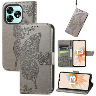 For UMIDIGI G3 / G3 Plus / G3 Max Butterfly Love Flower Embossed Leather Phone Case(Gray)