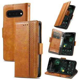 For Google Pixel 6 Pro CaseNeo Splicing Dual Magnetic Buckle Leather Phone Case(Khaki)