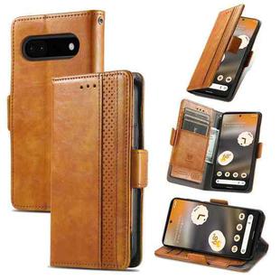 For Google Pixel 6a CaseNeo Splicing Dual Magnetic Buckle Leather Phone Case(Khaki)