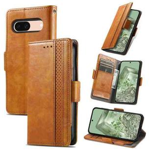 For Google Pixel 8a CaseNeo Splicing Dual Magnetic Buckle Leather Phone Case(Khaki)