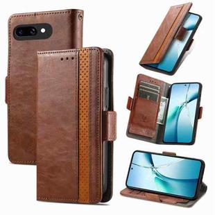 For Google Pixel 9a CaseNeo Splicing Dual Magnetic Buckle Leather Phone Case(Brown)