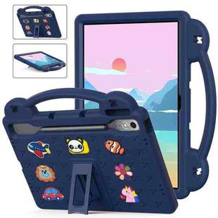 For  Lenovo Xiaoxin Pad Pro 12.7 2025 Handle Kickstand Children EVA Shockproof Tablet Case(Navy Blue)