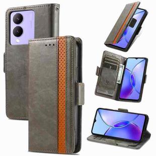 For vivo Y17s 4G CaseNeo Splicing Dual Magnetic Buckle Leather Phone Case(Gray)