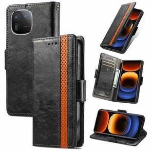 For vivo iQOO 12 5G CaseNeo Splicing Dual Magnetic Buckle Leather Phone Case(Black)