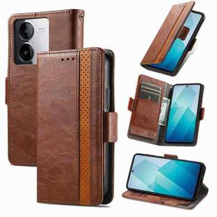 For vivo iQOO Z8X CaseNeo Splicing Dual Magnetic Buckle Leather Phone Case(Brown)