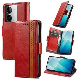 For vivo iQOO Z8X CaseNeo Splicing Dual Magnetic Buckle Leather Phone Case(Red)