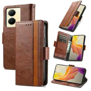 For vivo Y78+ CaseNeo Splicing Dual Magnetic Buckle Leather Phone Case(Brown)