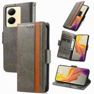 For vivo Y78+ CaseNeo Splicing Dual Magnetic Buckle Leather Phone Case(Gray)