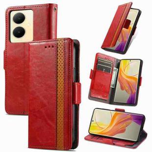 For vivo Y78+ CaseNeo Splicing Dual Magnetic Buckle Leather Phone Case(Red)