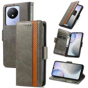 For vivo Y02 4G CaseNeo Splicing Dual Magnetic Buckle Leather Phone Case(Gray)