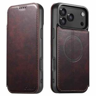 For iPhone 17 Pro Max Suteni J05 Leather Magnetic MagSafe Phone Case(Brown)