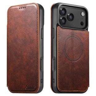 For iPhone 17 Pro Max Suteni J05 Leather Magnetic MagSafe Phone Case(Khaki)