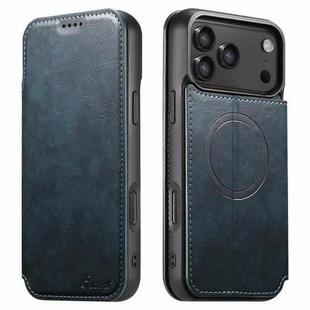 For iPhone 17 Pro Max Suteni J05 Leather Magnetic MagSafe Phone Case(Blue)